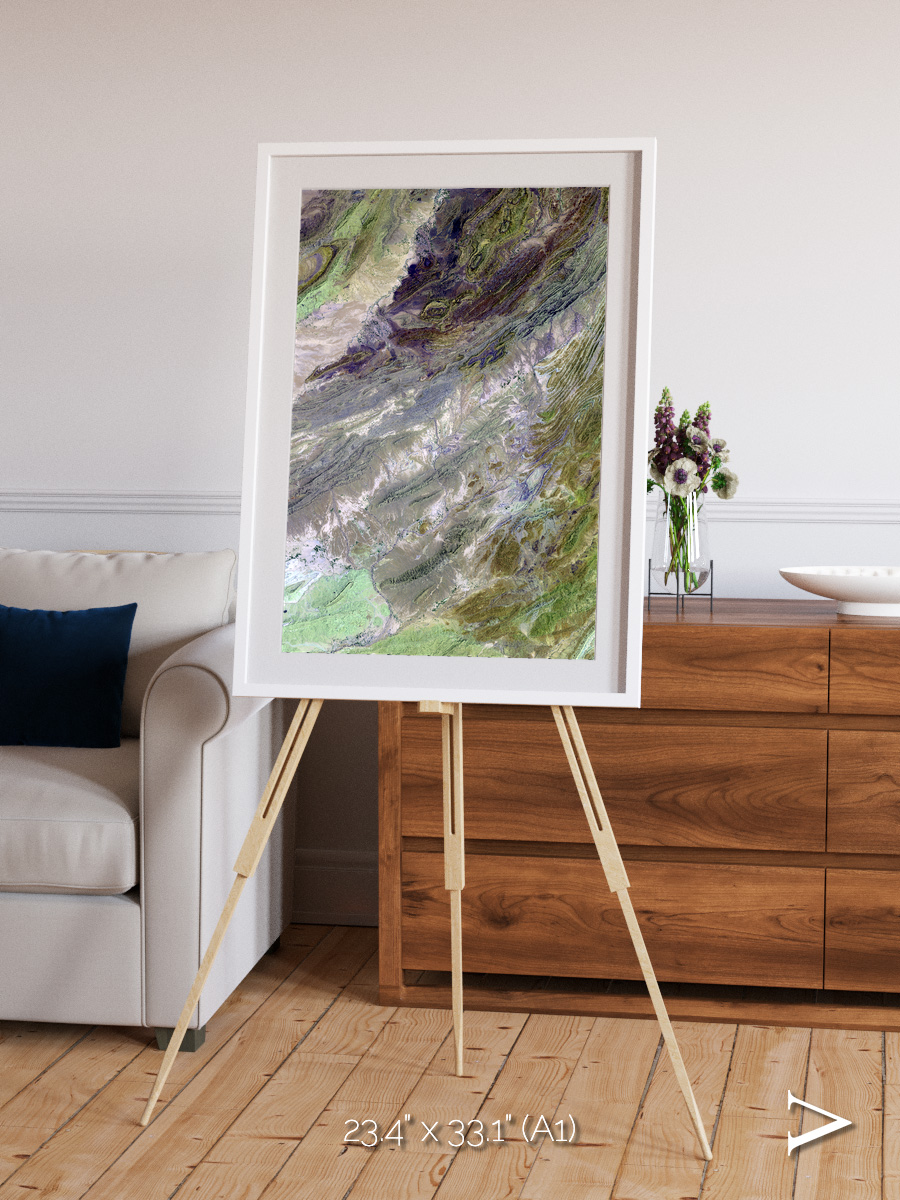Rugged Relief, Sulaiman Mountains Framed & Mounted Print