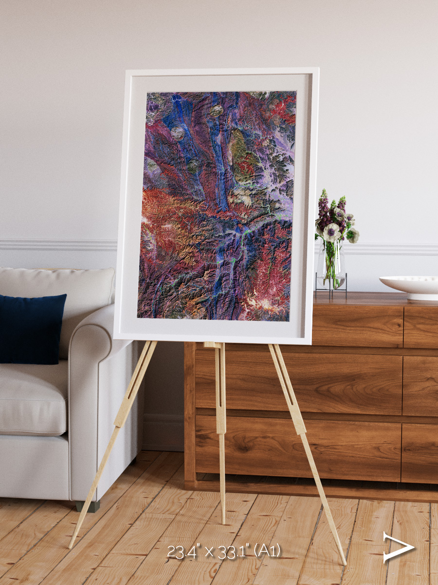 Geologic Tapestry, Asharah Fault Zone Framed & Mounted Print