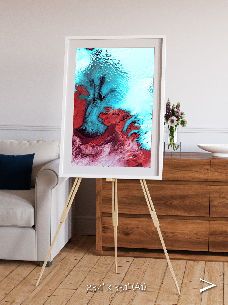 Polar Flow, Vatnajokull Glacier Ice Cap Framed & Mounted Print