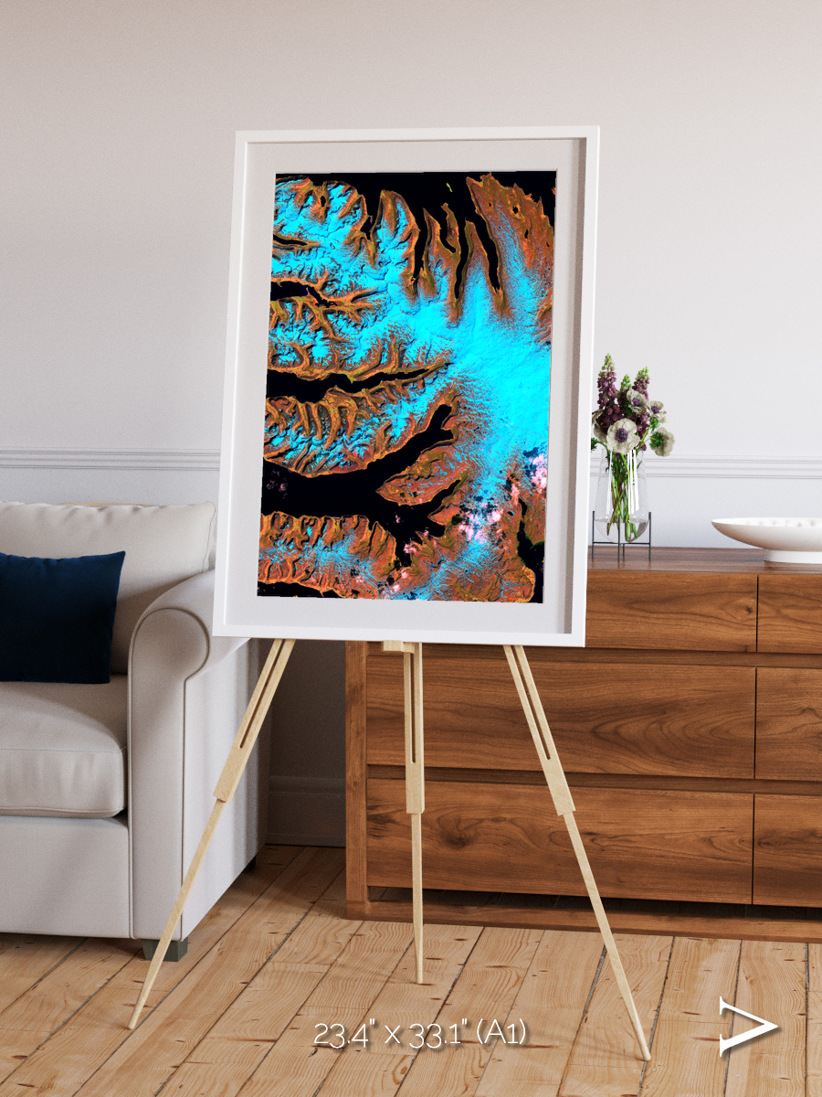 Frozen Currents, West Fjords Framed & Mounted Print