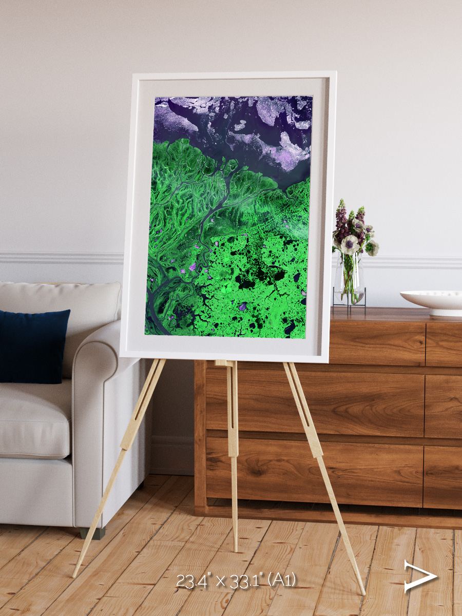 Polar Flow, Yukon Delta Framed & Mounted Print