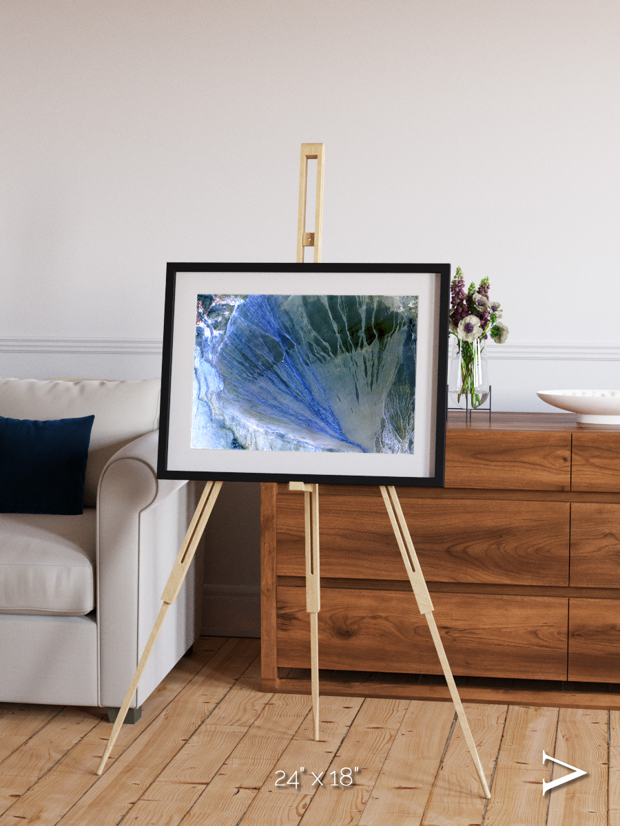 Sunlit Dunes, Alluvial Fan Framed & Mounted Print
