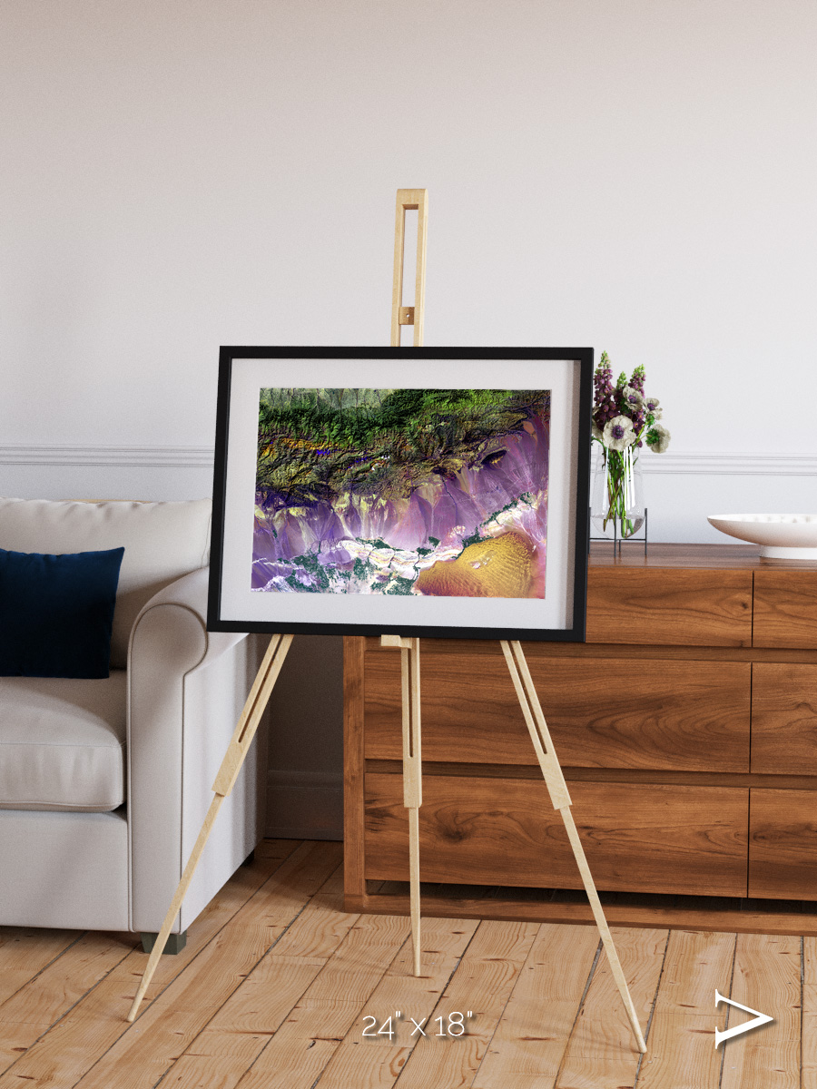 Saline Patterns, Bogda Mountains Framed & Mounted Print