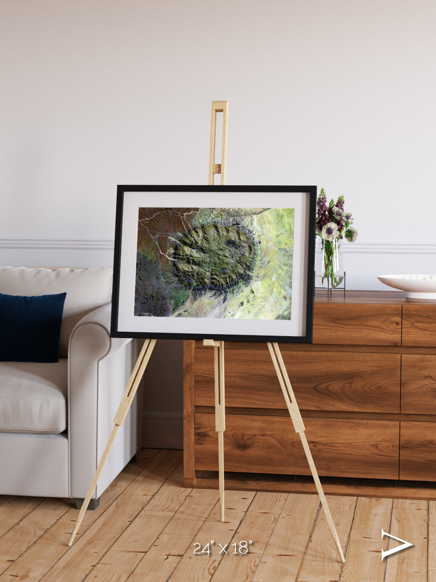 Windwritten Dunes, Brandberg Massif Framed & Mounted Print