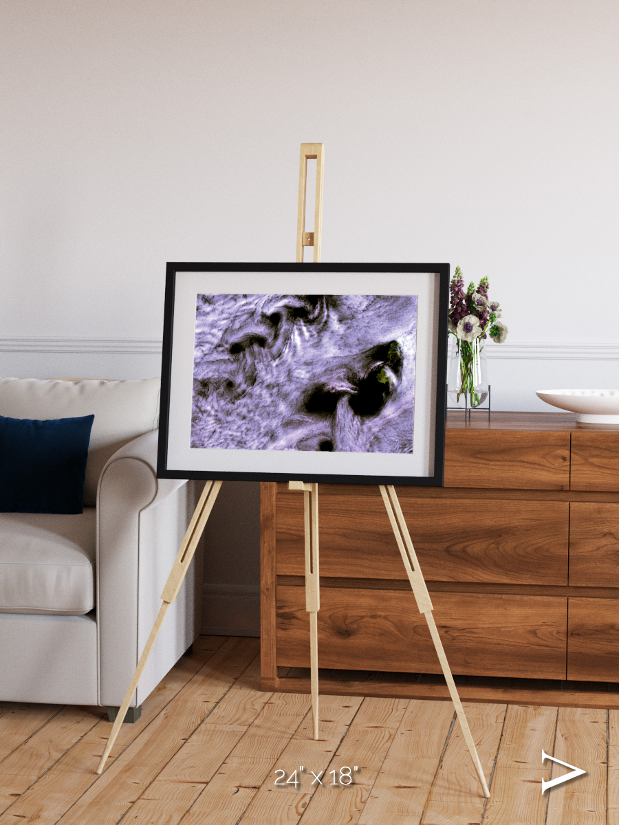 Vortices over Broutona, Kuril Islands Framed & Mounted Print