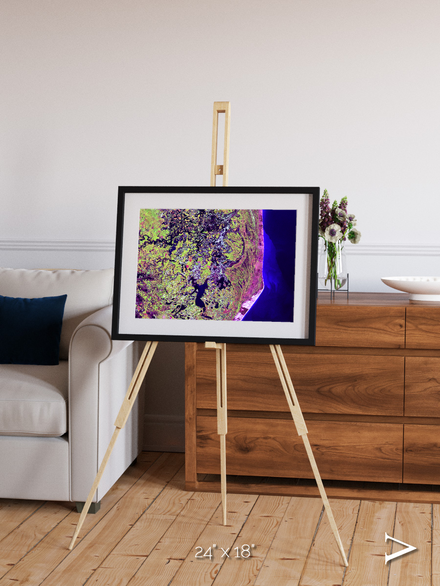 Wetland Mosaic, Cabo San Antonio Framed & Mounted Print