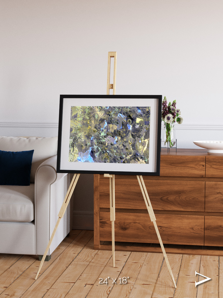 Lava Lines, Chilean Volcanoes Framed & Mounted Print