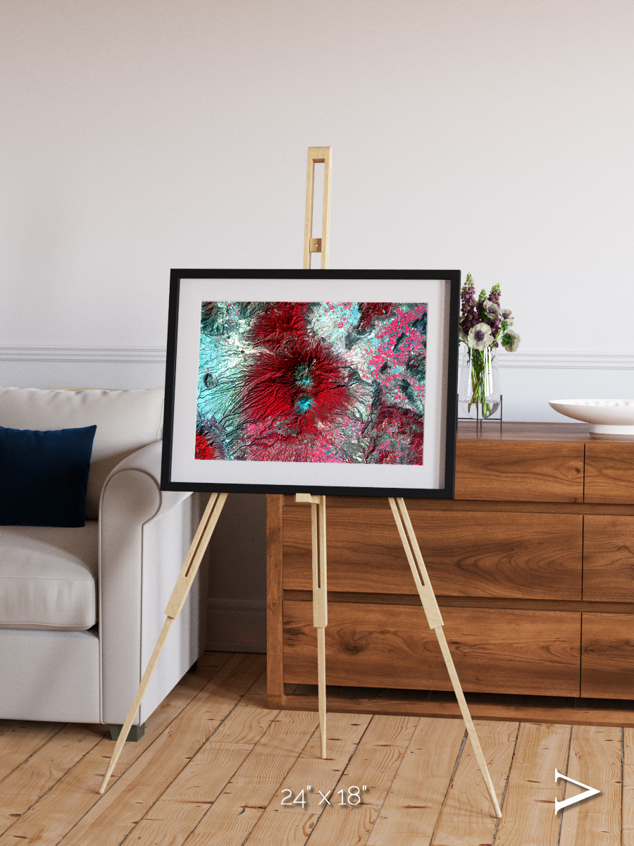 Lava Lines, Colima Volcano Framed & Mounted Print