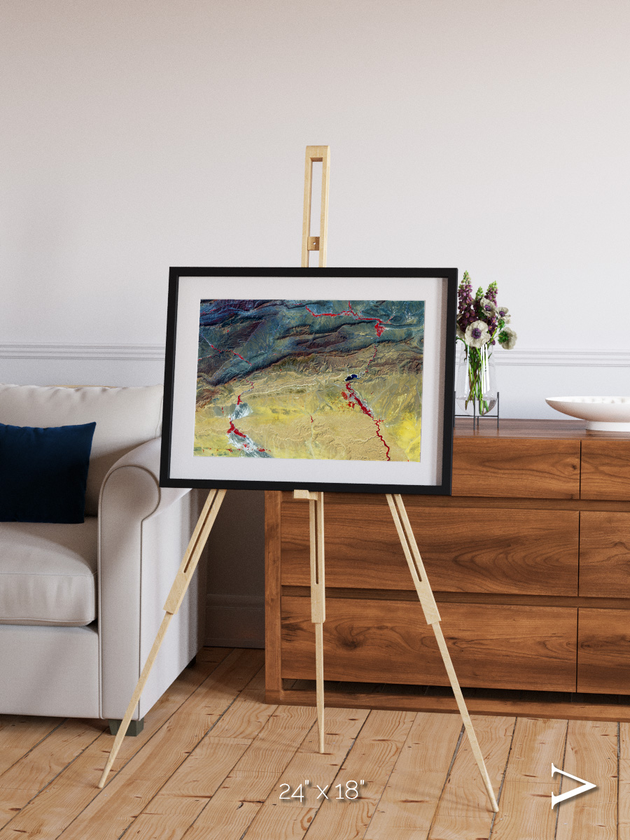 Crimson Veins, Atlas Mountains Framed & Mounted Print