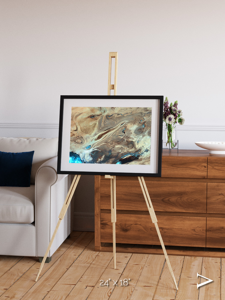 Saline Patterns, Dasht-e Kevir Framed & Mounted Print