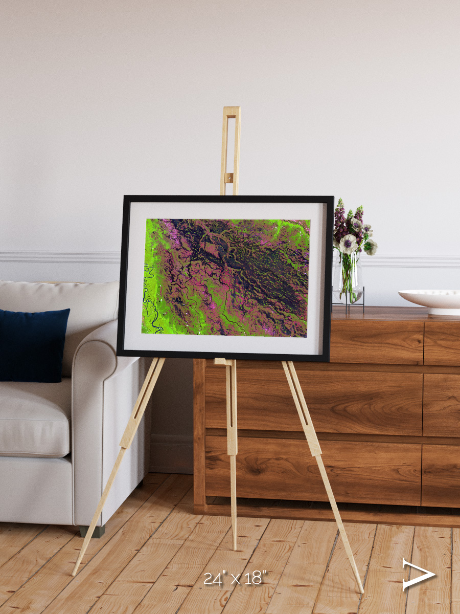 Channel Lines, Demini River Framed & Mounted Print