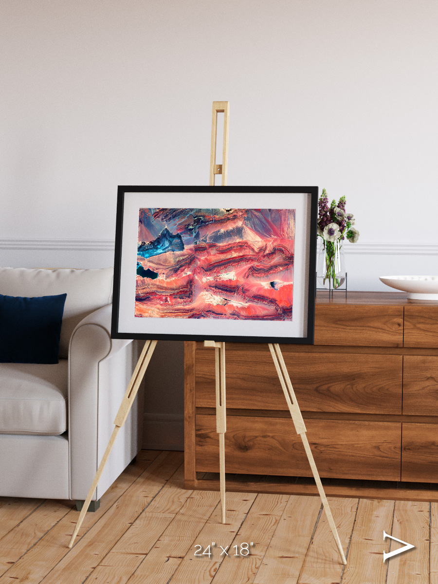Fractured Earth, Western China Framed & Mounted Print