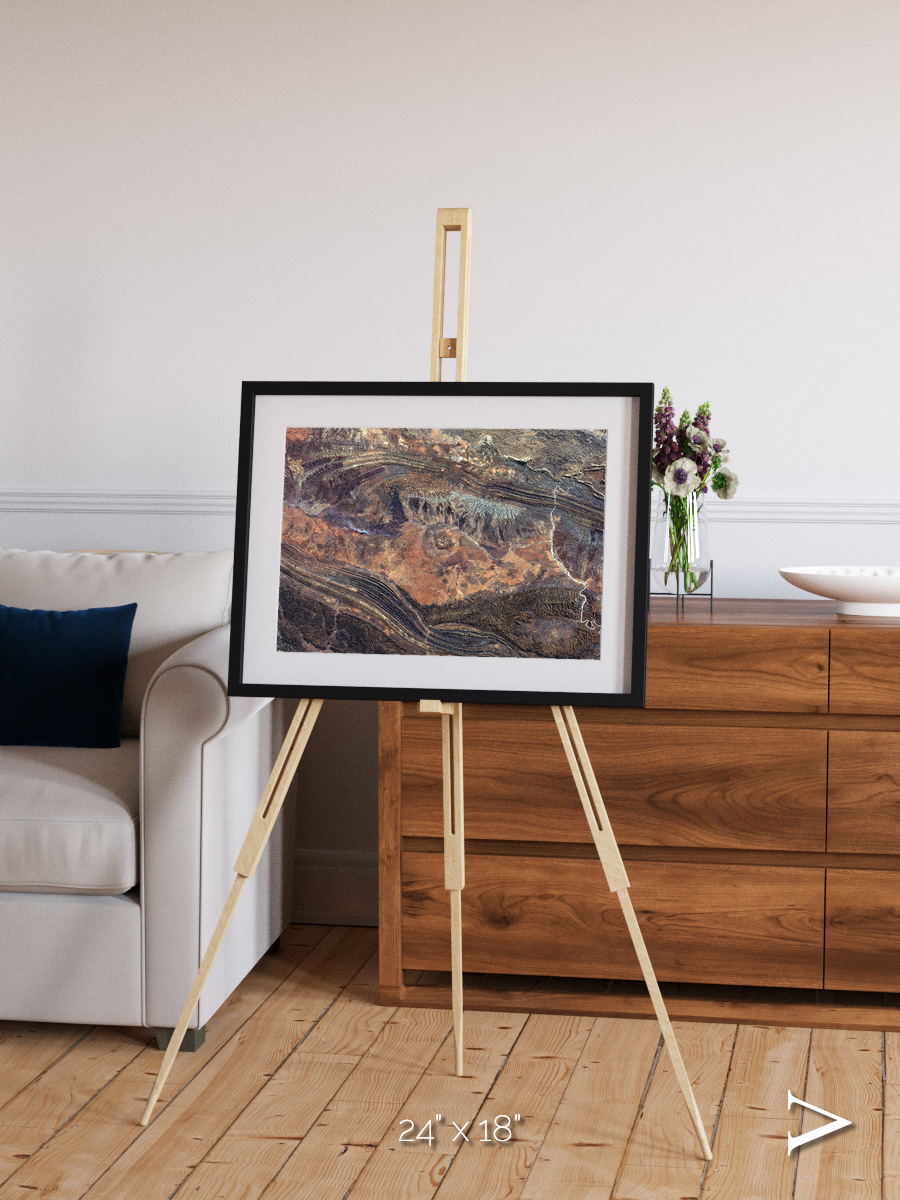 Volcanic Palette, Gosses Bluff Framed & Mounted Print