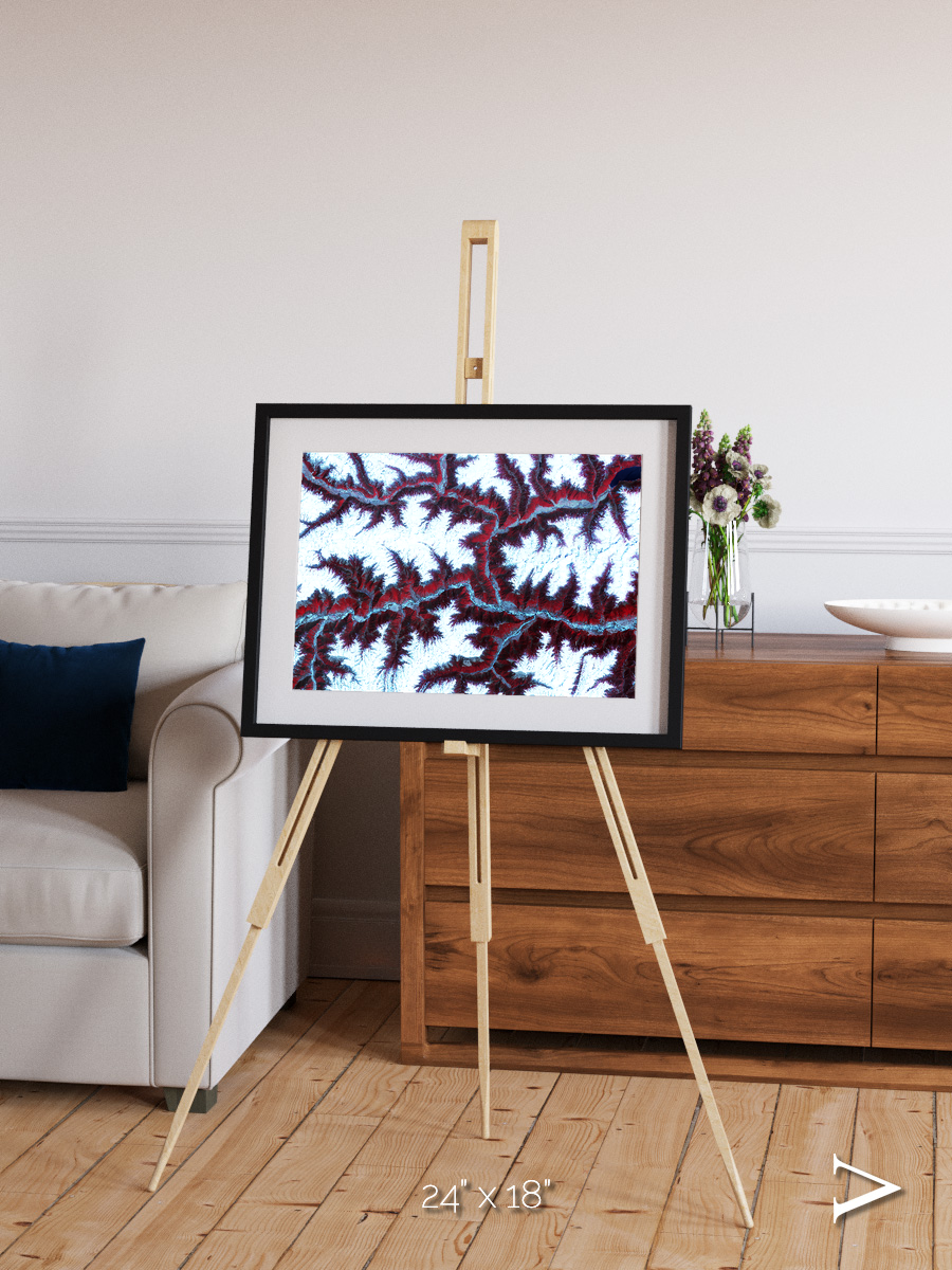 Ribbon River, Himalayas Framed & Mounted Print