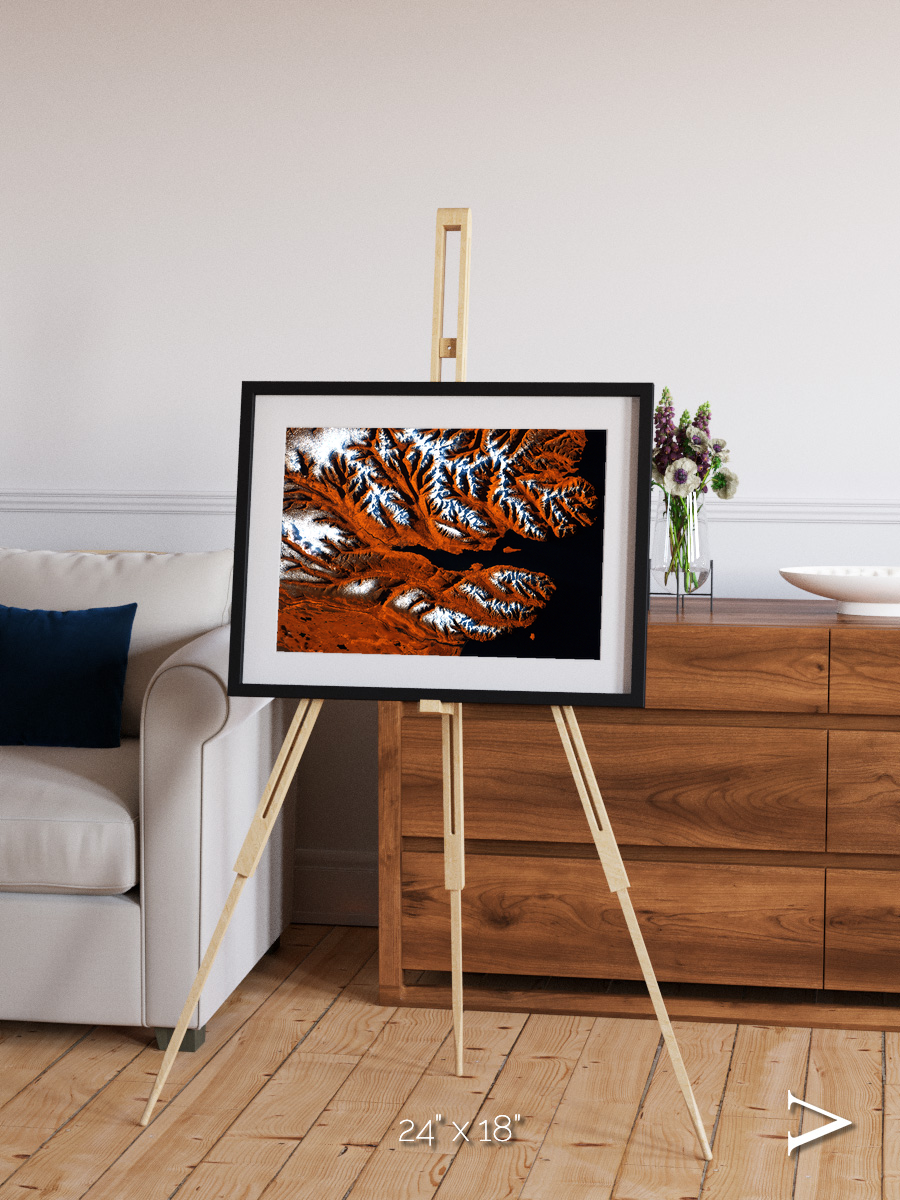 Striped Coast, Eyjafjörður Framed & Mounted Print