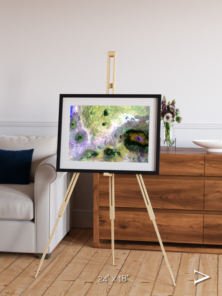 Folded Ridges, Kilimanjaro Framed & Mounted Print
