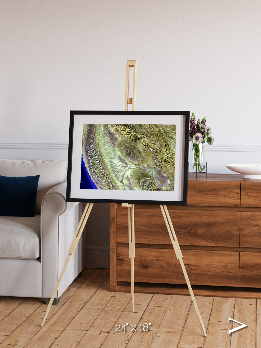 Channel Lines, Konari Iran Framed & Mounted Print