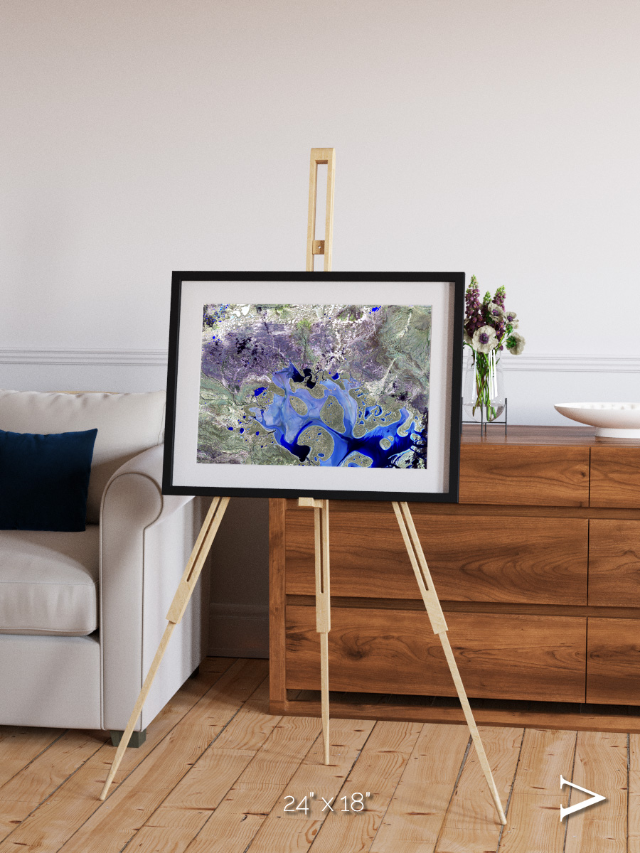 Lake Lines, Lake Carnegie Framed & Mounted Print