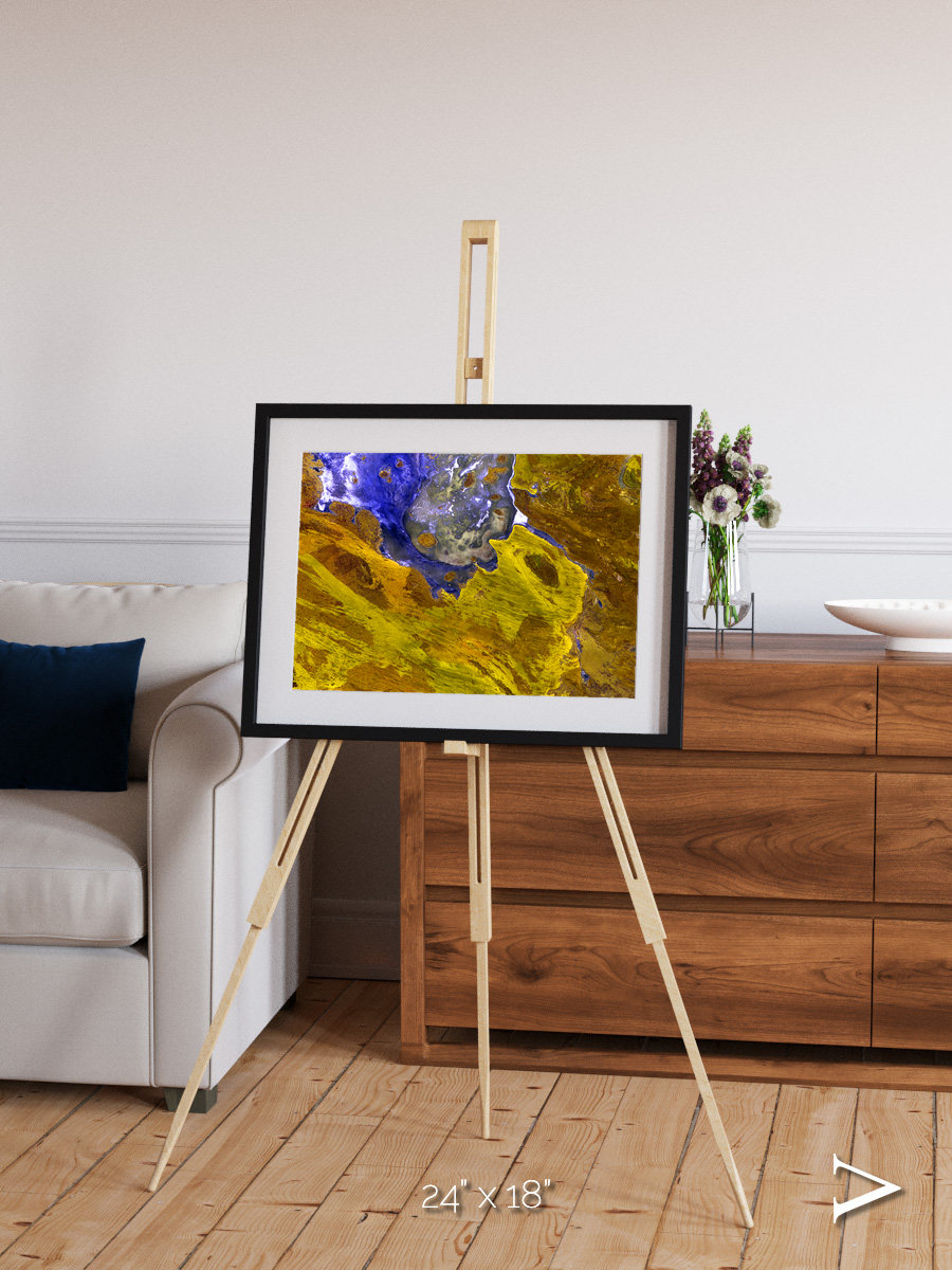 Saline Patterns, Lake Disappointment Framed & Mounted Print