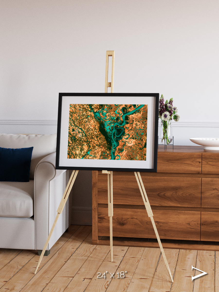 River’s Dance, Mississippi Framed & Mounted Print