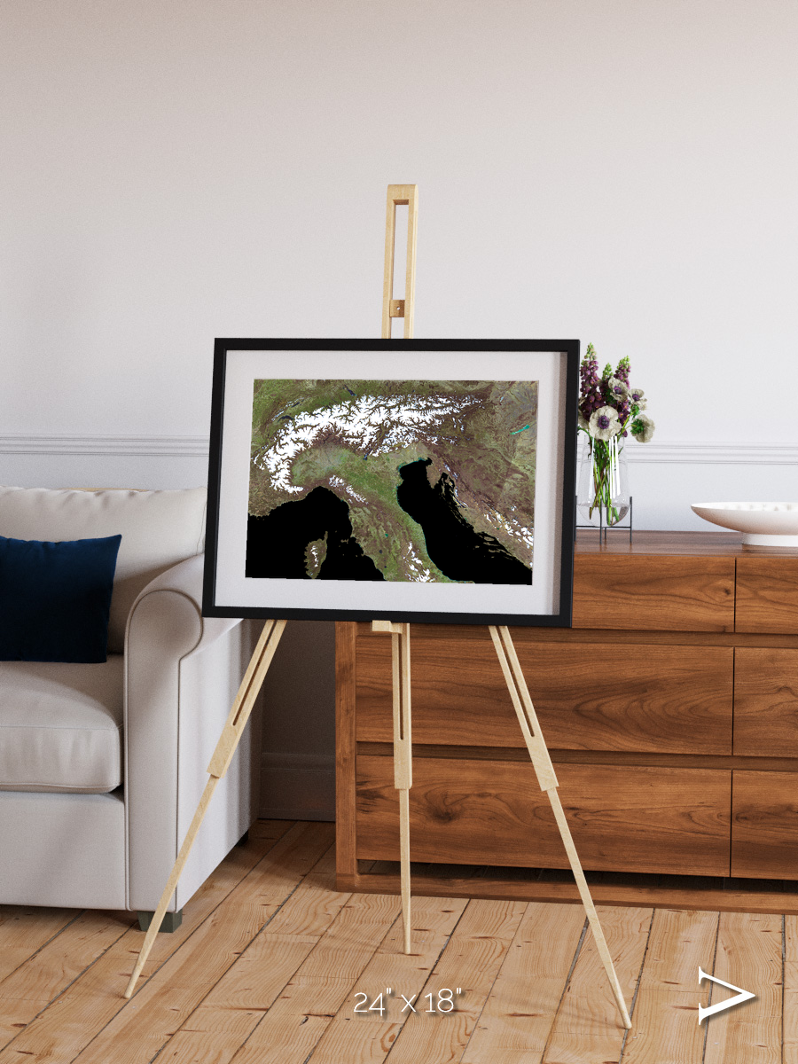 Tidal Patterns, Mediterranean Sea Framed & Mounted Print