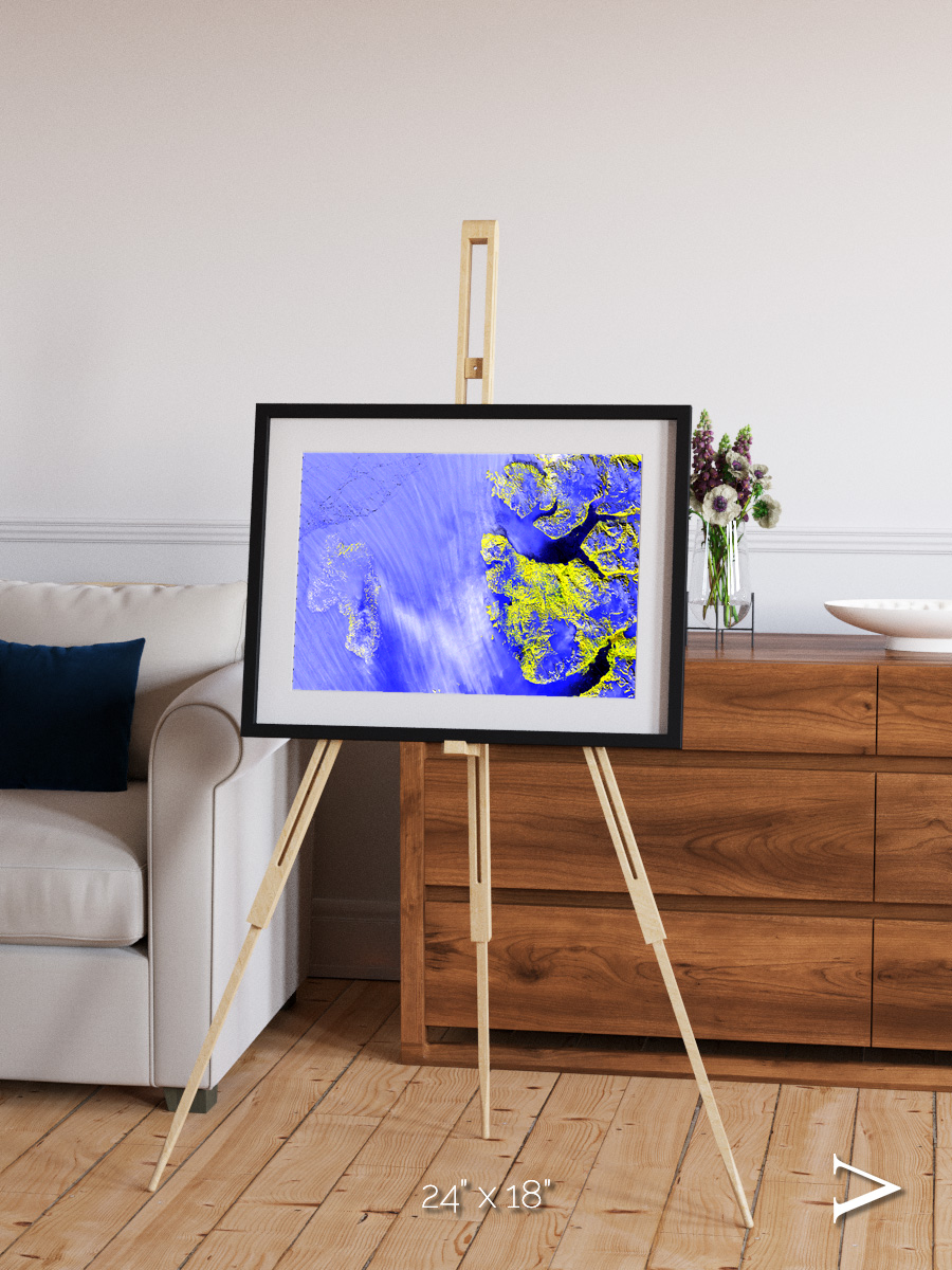 Islands in Snow, High Arctic Framed & Mounted Print
