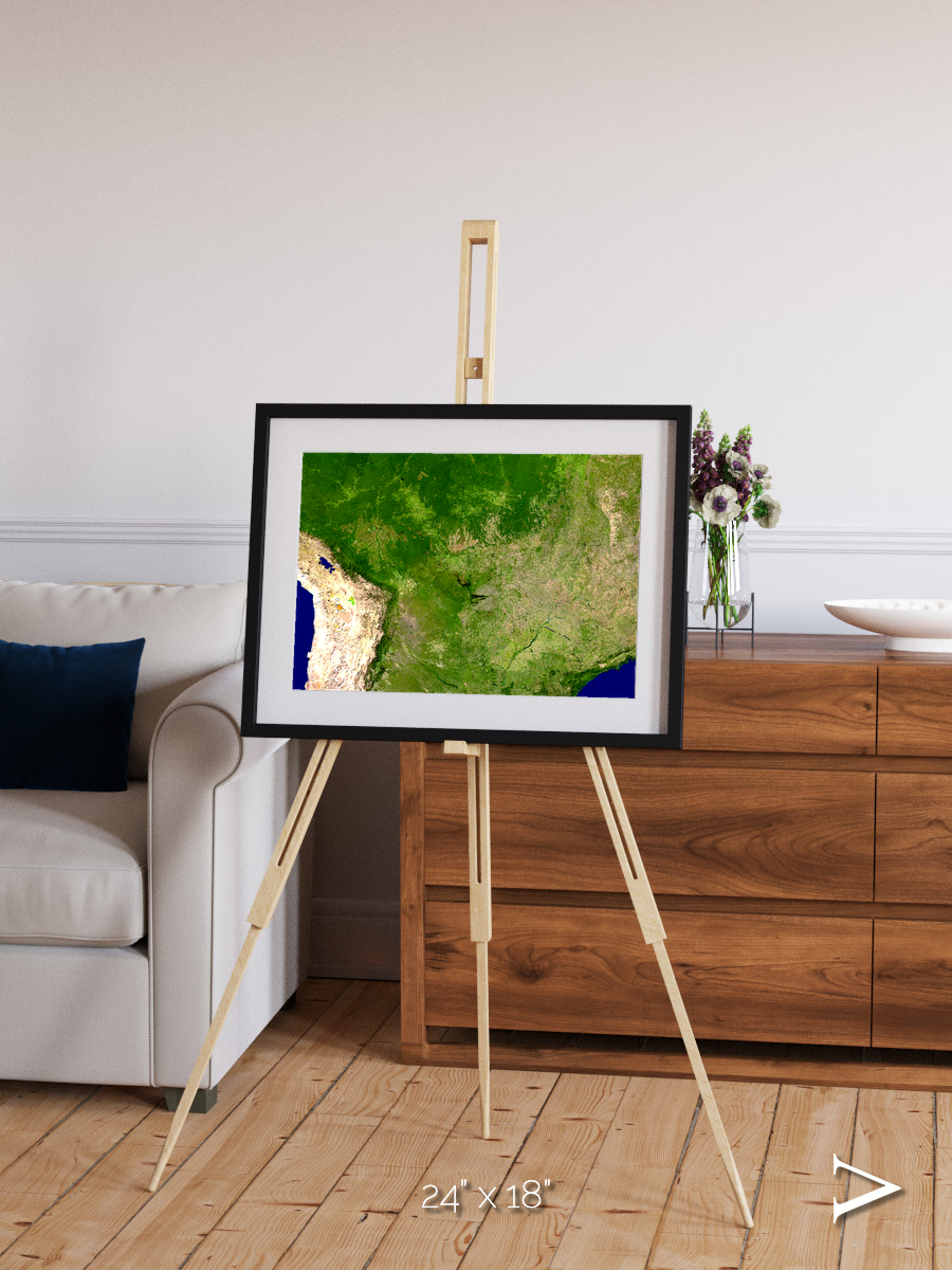 Ribbon River, South America Framed & Mounted Print