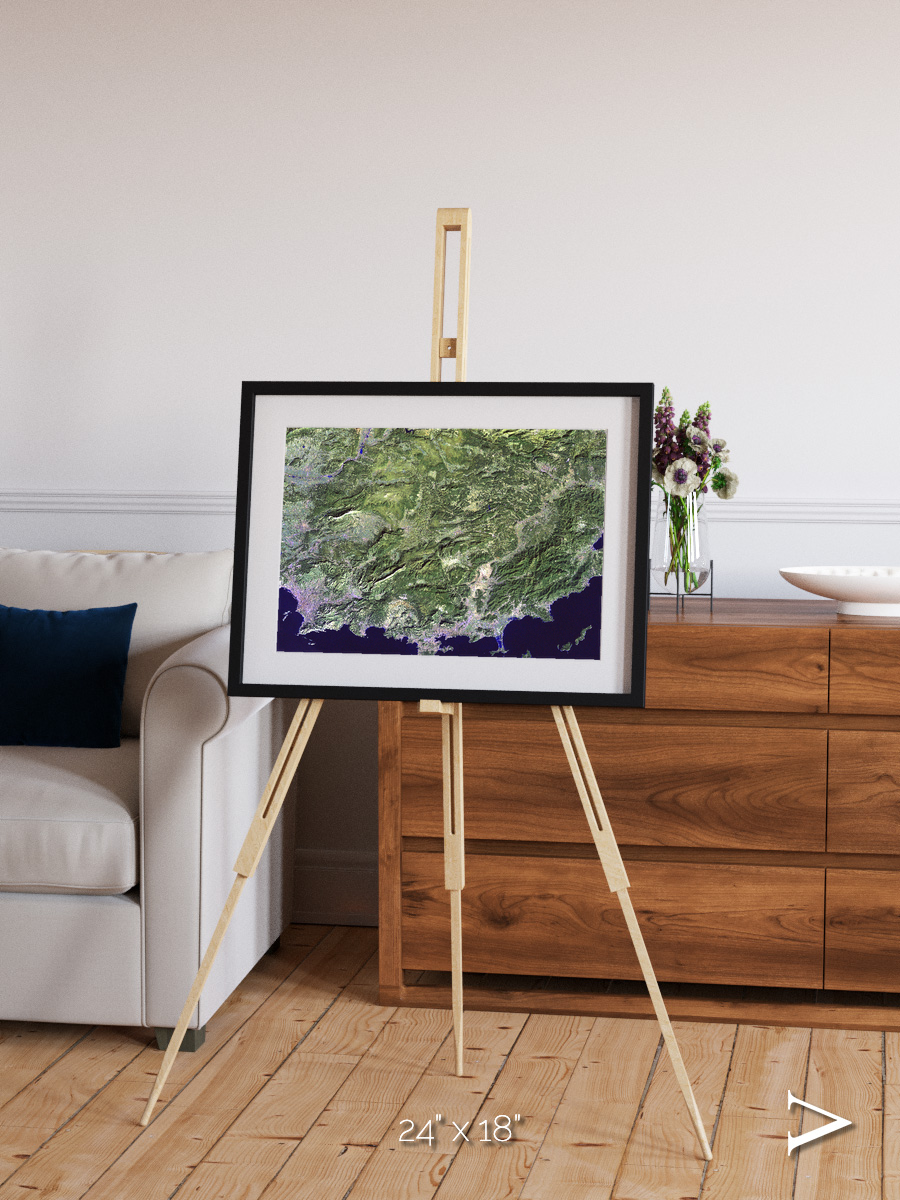 Bay and Shore, Southern Coast of France Framed & Mounted Print