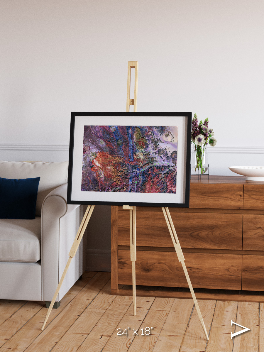 Geologic Tapestry, Asharah Fault Zone Framed & Mounted Print
