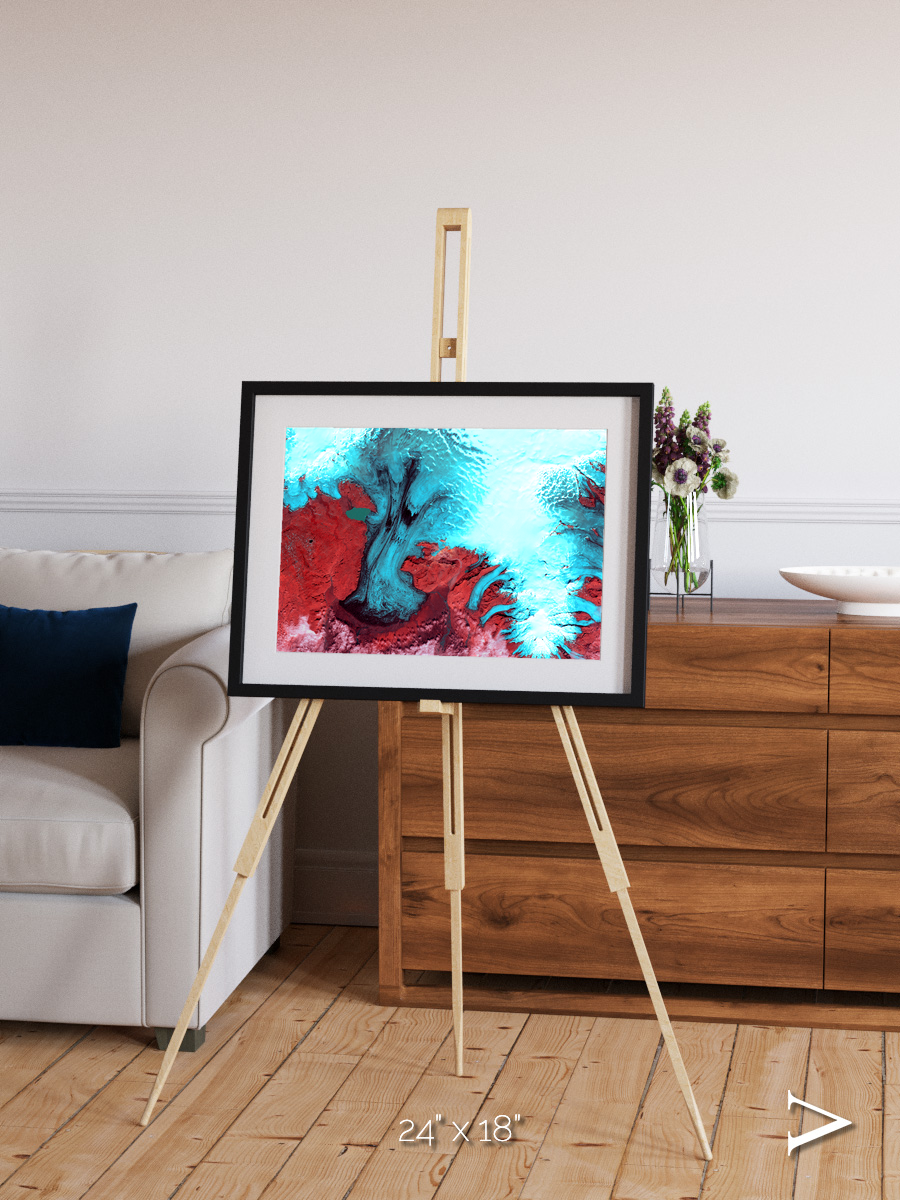 Polar Flow, Vatnajokull Glacier Ice Cap Framed & Mounted Print