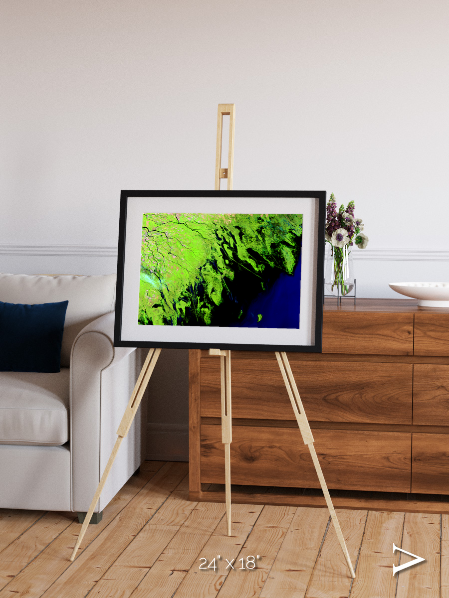 Delta Mosaic, Volga River Delta Framed & Mounted Print