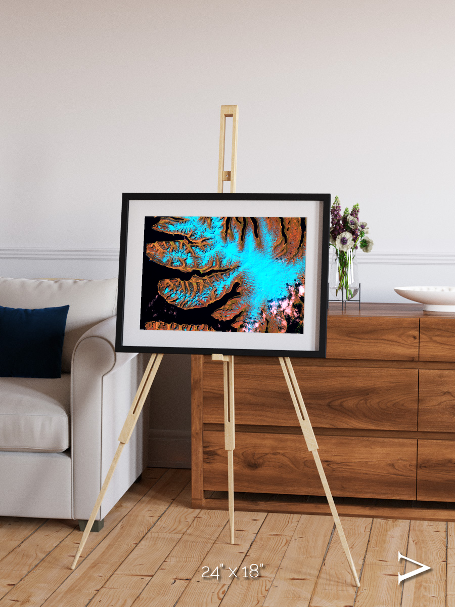 Frozen Currents, West Fjords Framed & Mounted Print