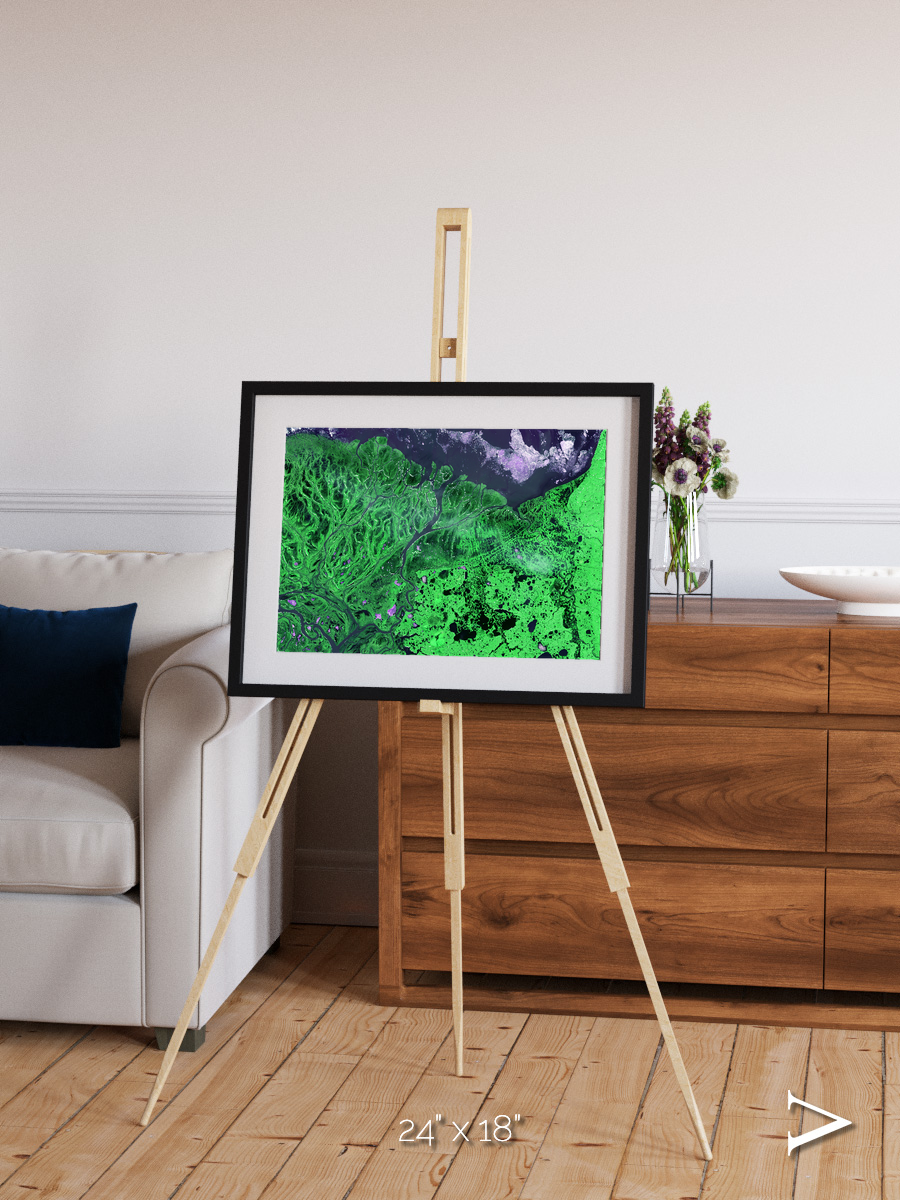 Polar Flow, Yukon Delta Framed & Mounted Print