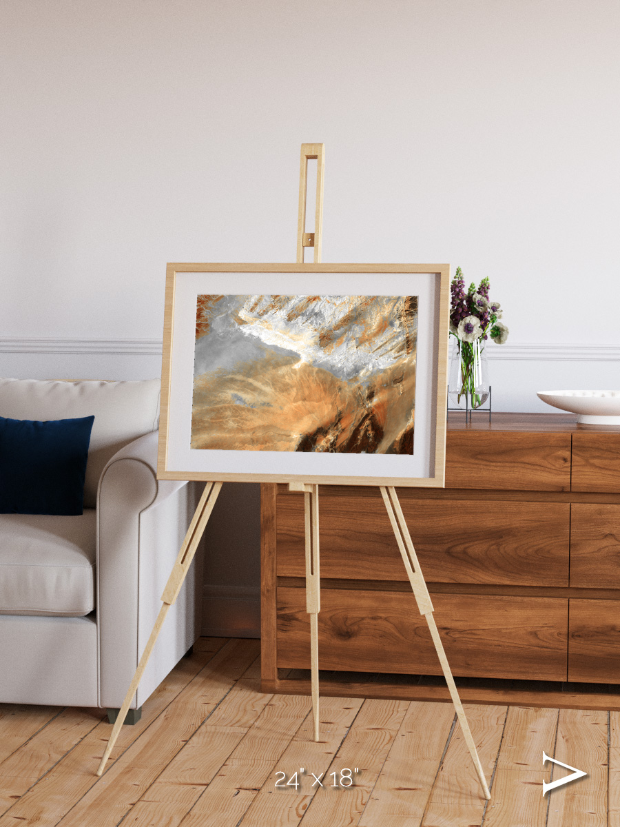 Etched Sands, Algerian Sahara Framed & Mounted Print