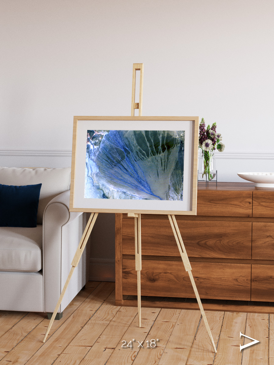 Sunlit Dunes, Alluvial Fan Framed & Mounted Print