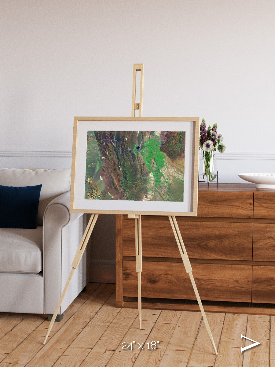 Channel Lines, Barreal Blanco Framed & Mounted Print