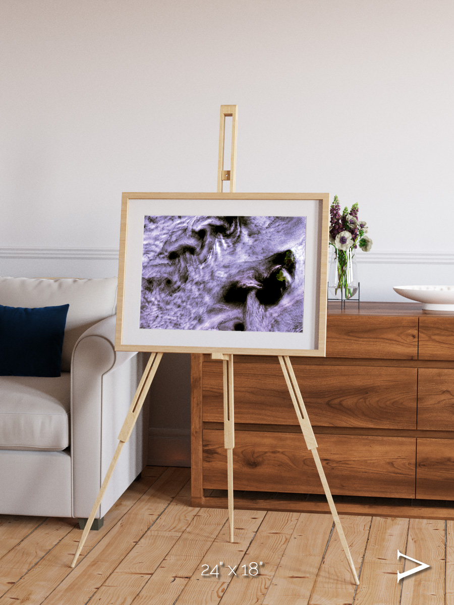 Vortices over Broutona, Kuril Islands Framed & Mounted Print