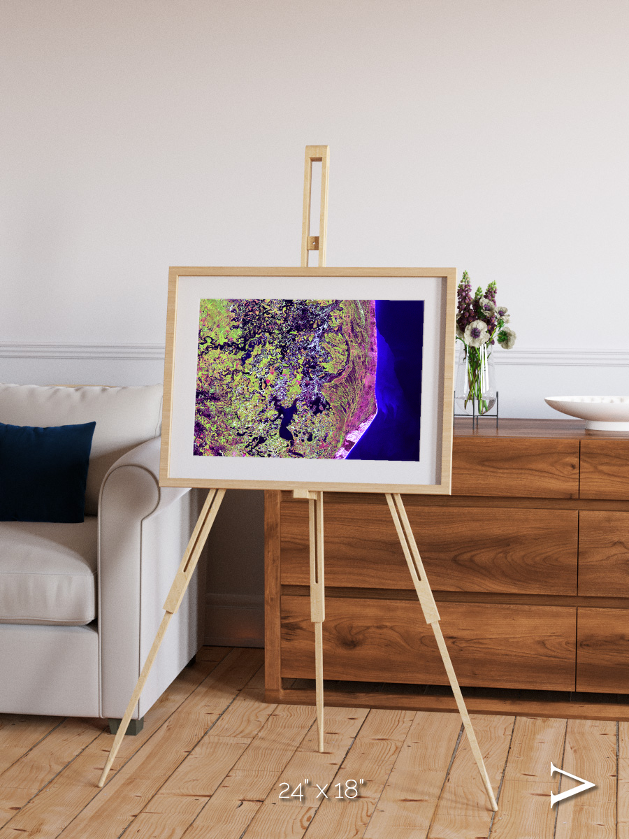 Wetland Mosaic, Cabo San Antonio Framed & Mounted Print