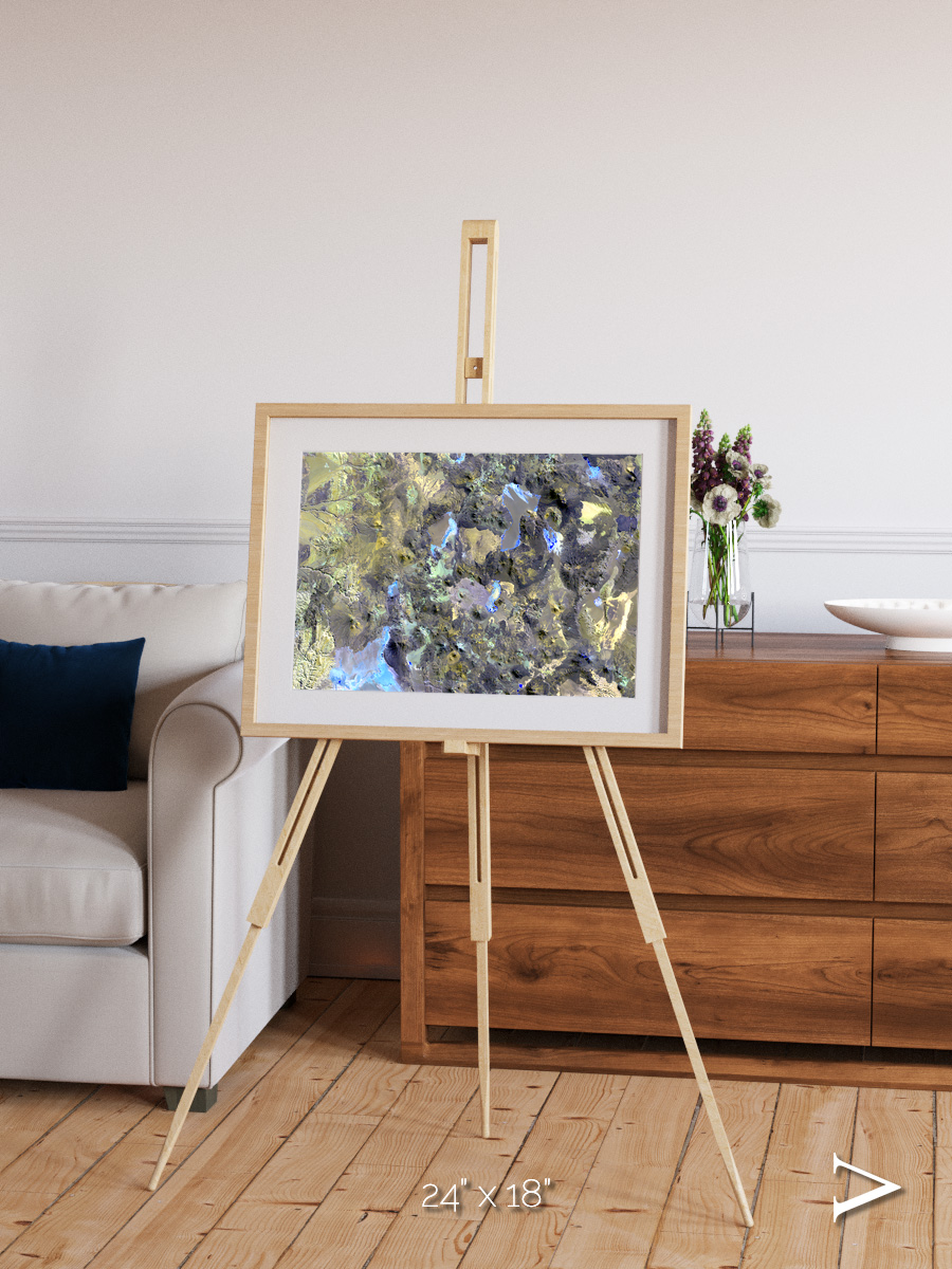 Lava Lines, Chilean Volcanoes Framed & Mounted Print