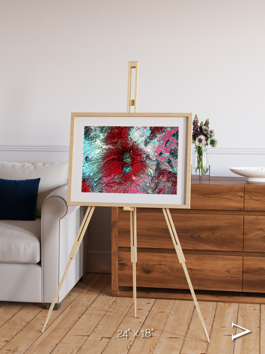 Lava Lines, Colima Volcano Framed & Mounted Print