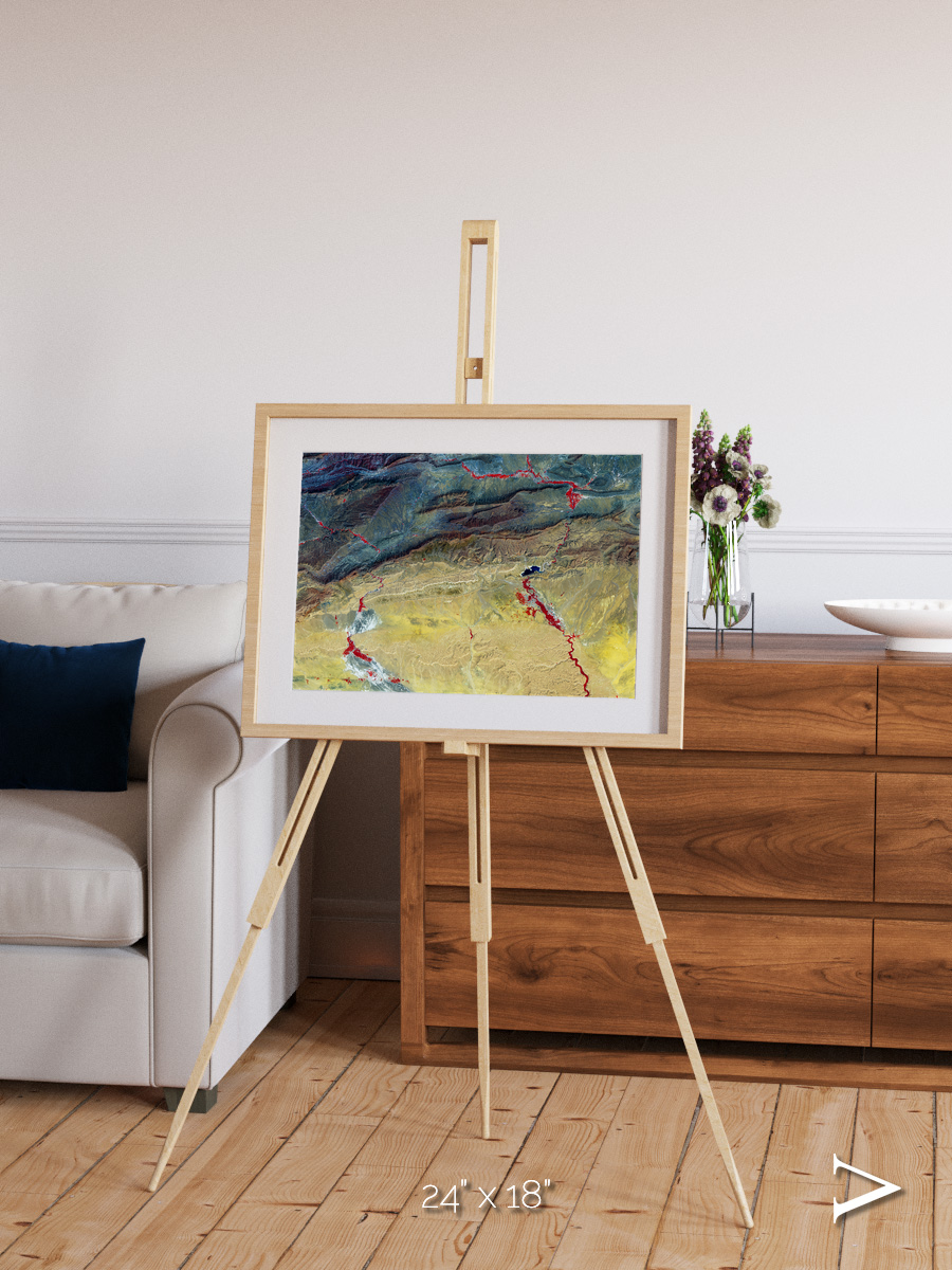 Crimson Veins, Atlas Mountains Framed & Mounted Print