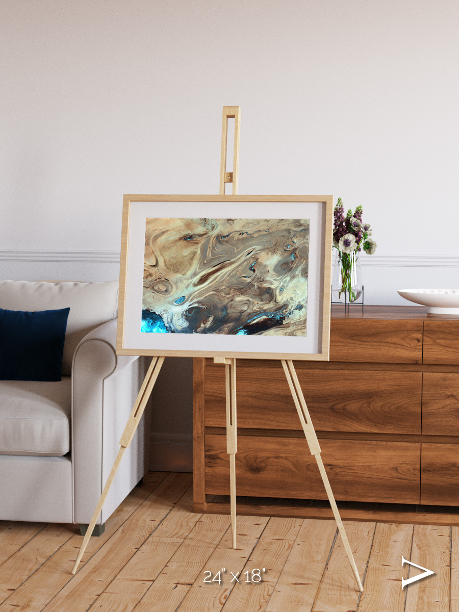 Saline Patterns, Dasht-e Kevir Framed & Mounted Print
