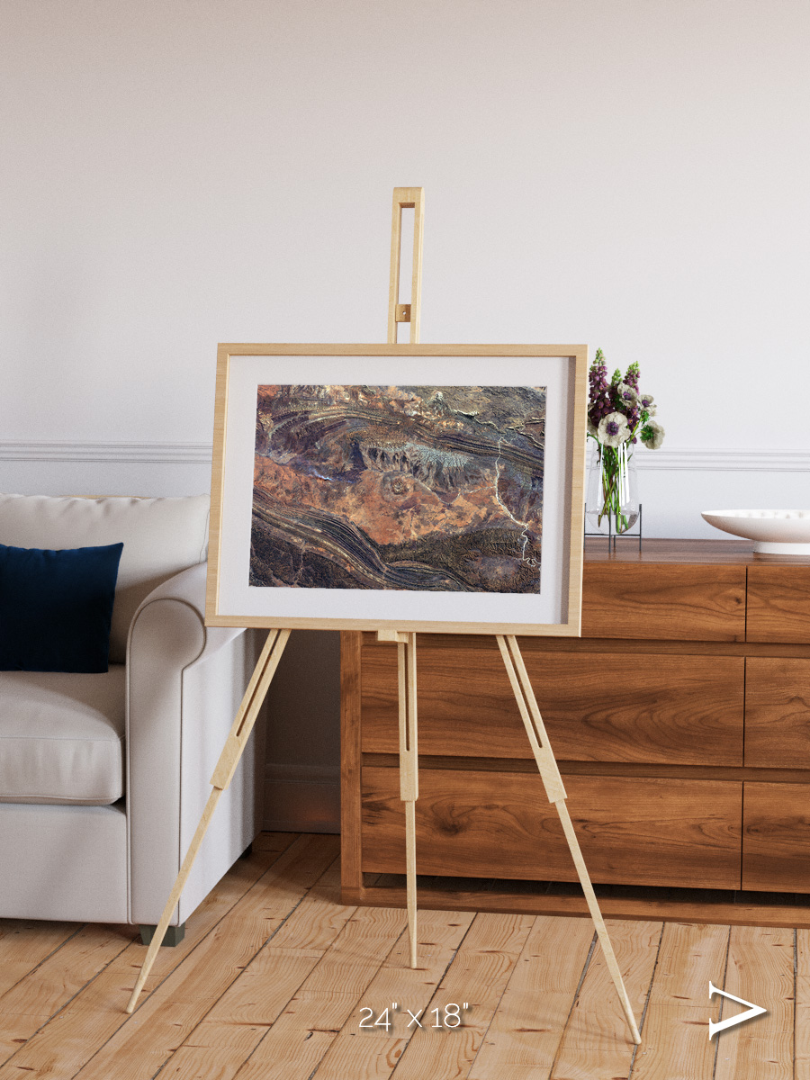 Volcanic Palette, Gosses Bluff Framed & Mounted Print