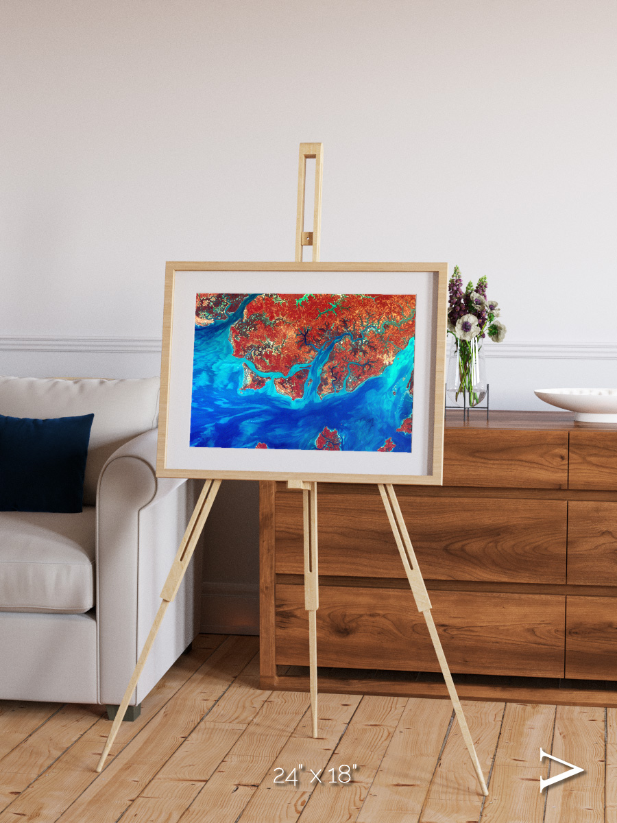 River and Plain, Guinea-Bissau Framed & Mounted Print