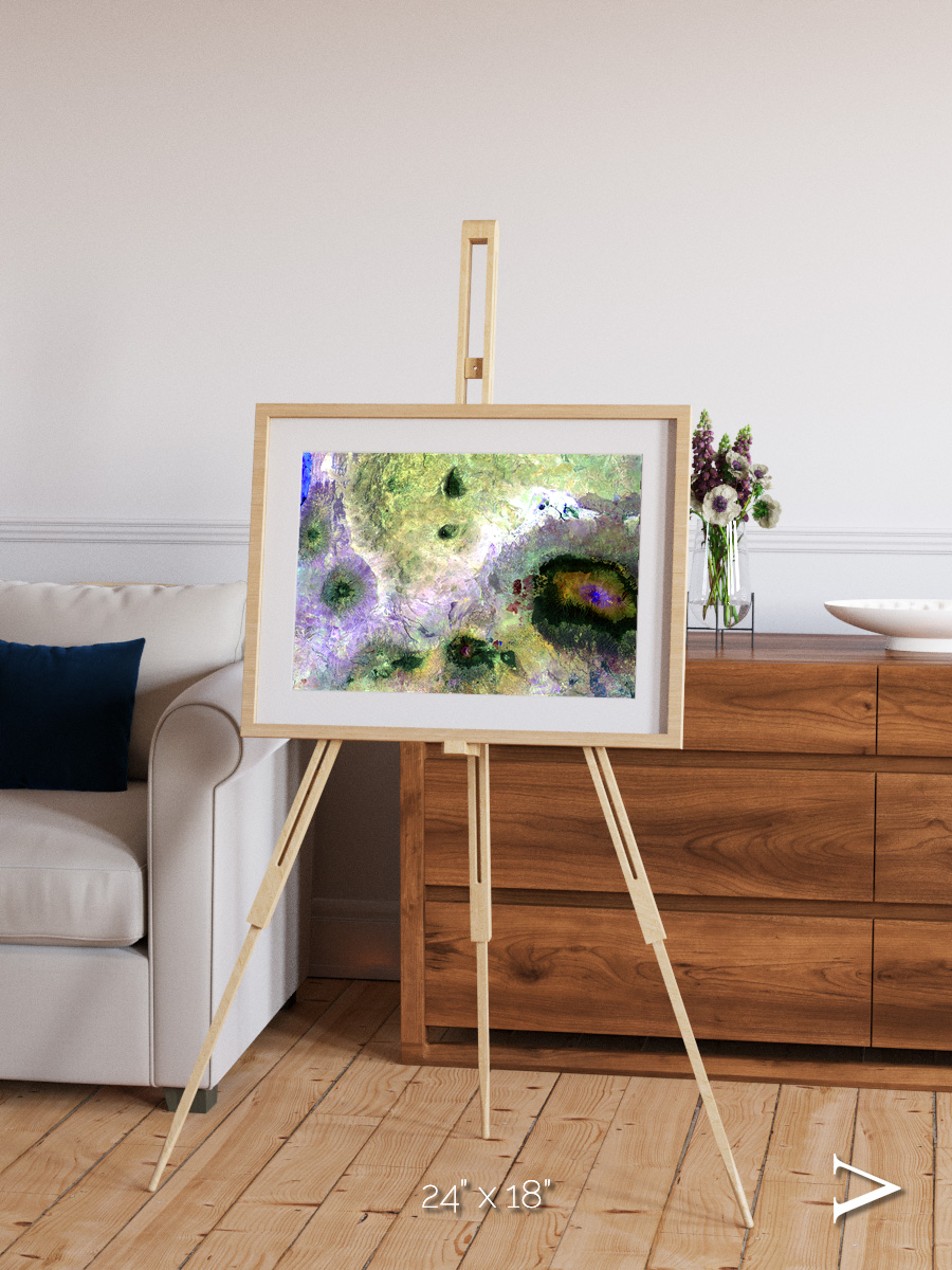 Folded Ridges, Kilimanjaro Framed & Mounted Print