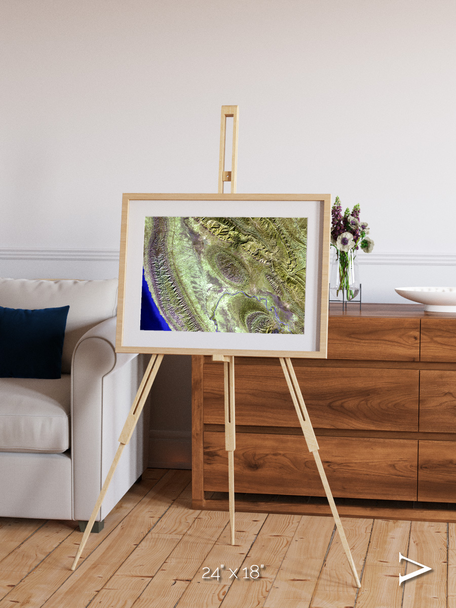 Channel Lines, Konari Iran Framed & Mounted Print