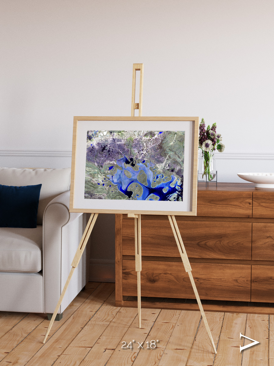 Lake Lines, Lake Carnegie Framed & Mounted Print