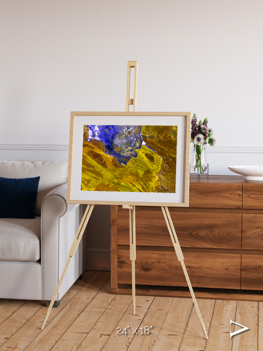 Saline Patterns, Lake Disappointment Framed & Mounted Print