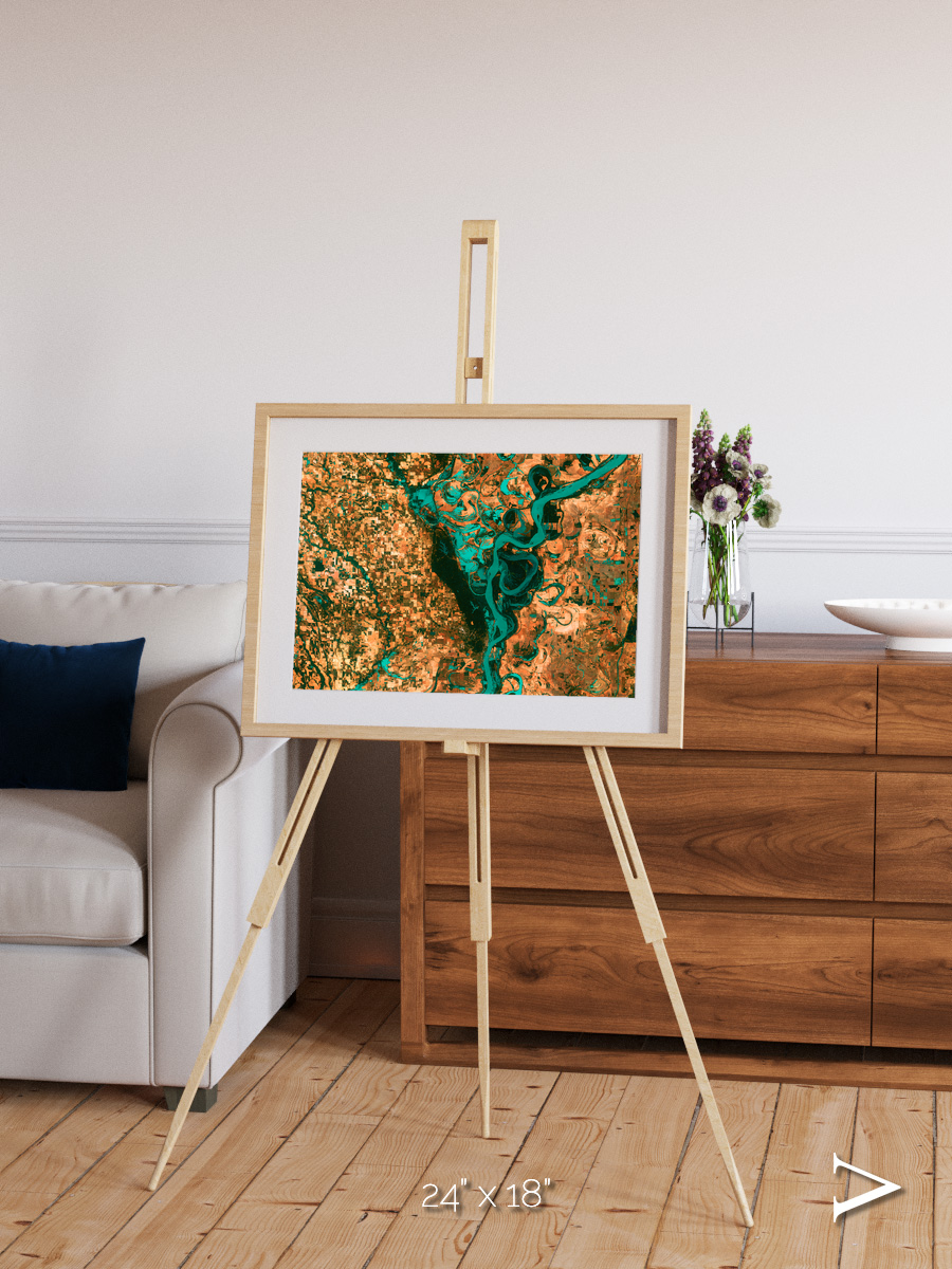 River’s Dance, Mississippi Framed & Mounted Print