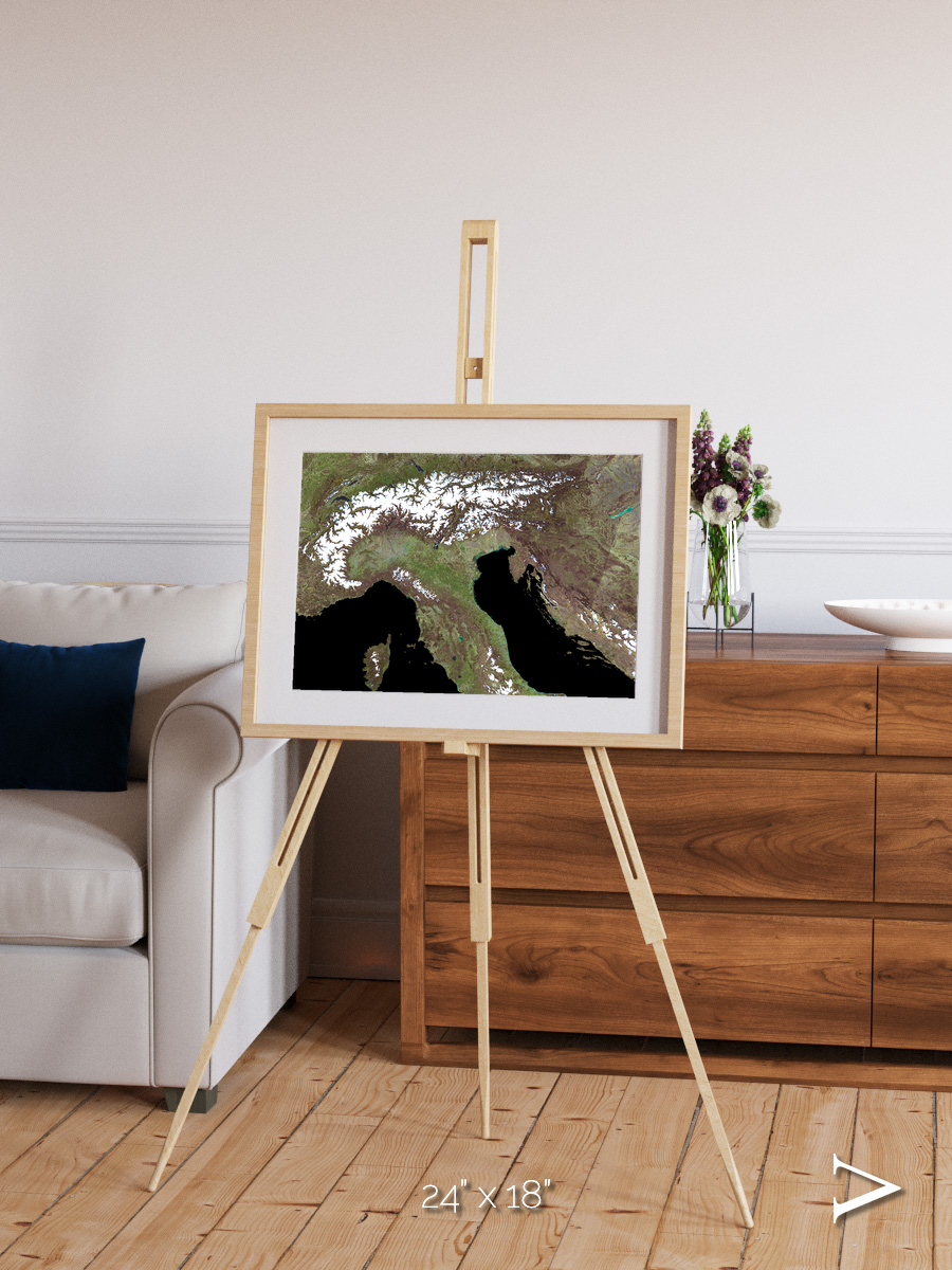 Tidal Patterns, Mediterranean Sea Framed & Mounted Print